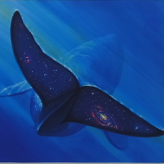 チャールズ・リン・ブラッグの絵画作品　タイトルは、WHALE TAIL GALAXY